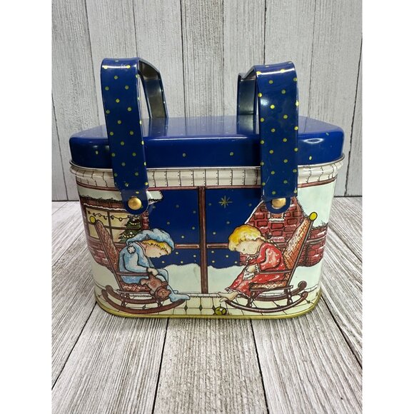 Vintage The Tin Box Company Collectable Christmas Children Sleeping Under Stars - Picture 1 of 8